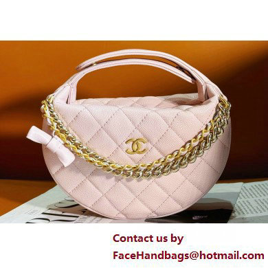 Chanel Grained Shiny Calfskin  &  Gold-Tone Metal Pouch Bag AP3943 Pink 2025